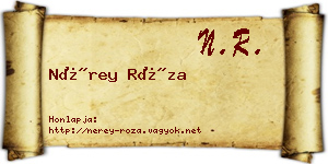 Nérey Róza névjegykártya